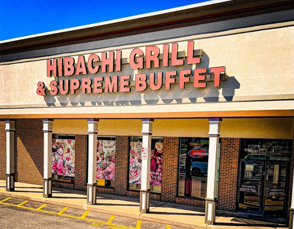 Interior view of Hibachi Grill Supreme Buffet restaurant dining area